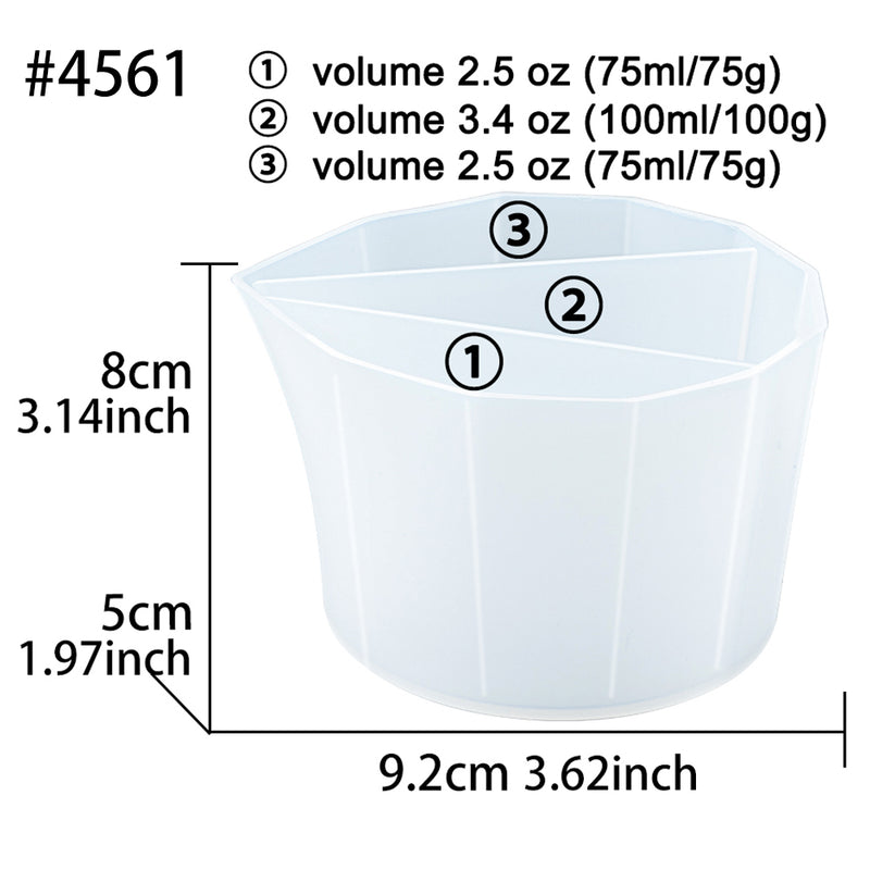 3 Chambers Split Silicone Measuring Cup