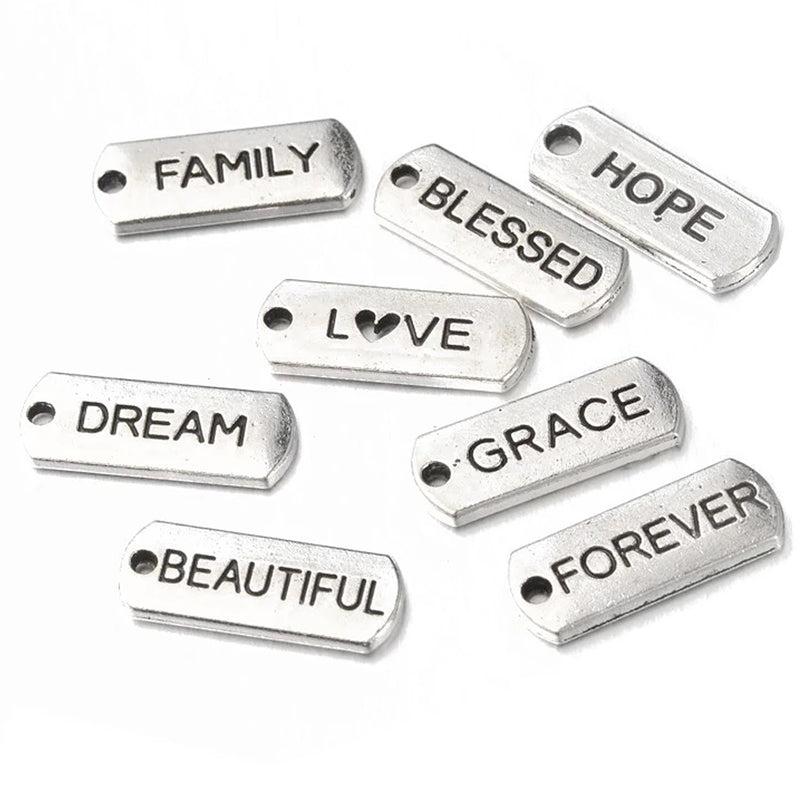 Inspiration Words Charms Bulk 40 Mixed