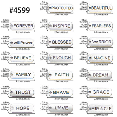 Inspiration Words Charms Bulk 40 Mixed