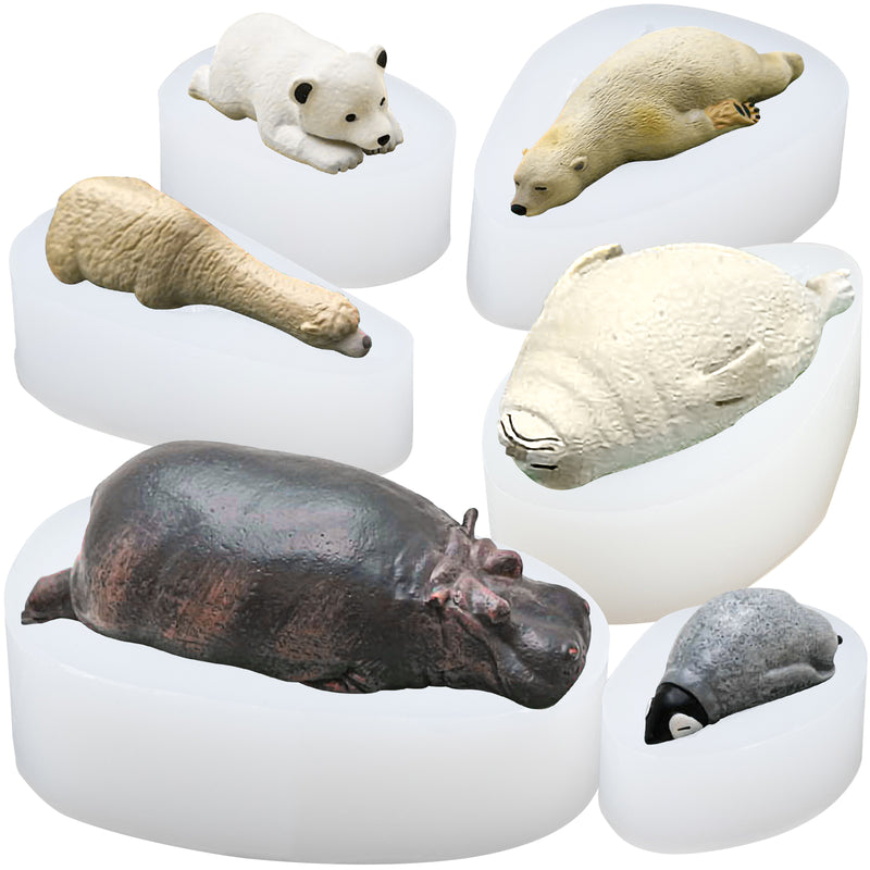 Sleeping Animal Resin Silicone Mold of 5