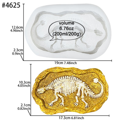 Ankylosaur Dinosaur Fossil Silicone Molds Dino Dig Skeletons Tray