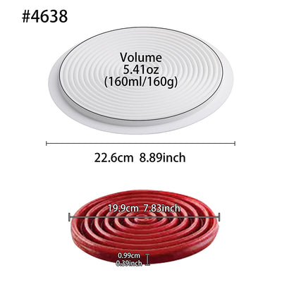 Circle Baking Pan Tourbillon Round Silicone Mold Disc Diameter 8inch
