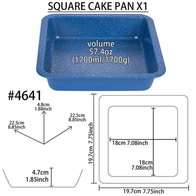 Square Cake Pan Bread Tray-Nonstick Nature Medical Stone BPA Free Baking Mold 9x9x2inch