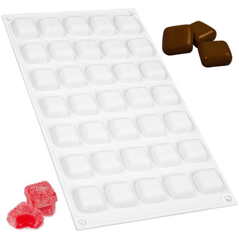 Square Hard Candy Silicone Mold for Chocolate Gummy Ice Cubes 35-Cavity