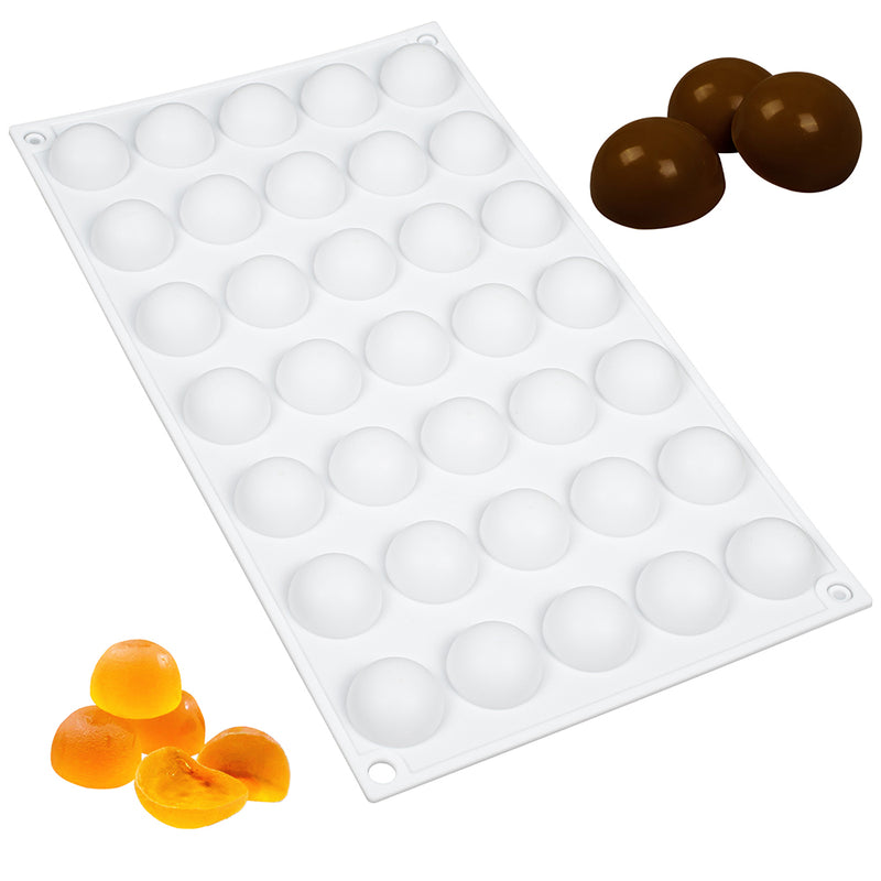 Round Dome Candy Tablet Silicone Mold for Chocolate Gummy Ice Cubes 35-Cavity