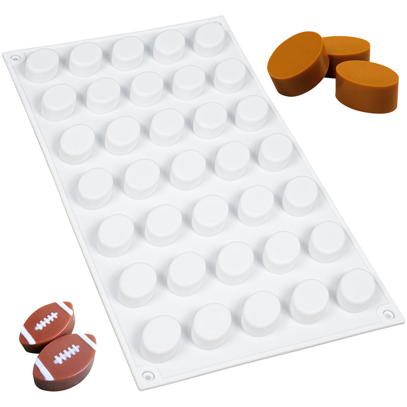 Oval Candy Tablet Silicone Mold for Chocolate Gummy Ice Cubes 35-Cavity