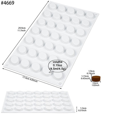 Oval Candy Tablet Silicone Mold for Chocolate Gummy Ice Cubes 35-Cavity