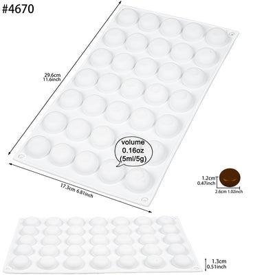 Dome Silicone Mold for Chocolate Gummy Ice Cubes 35-Cavity