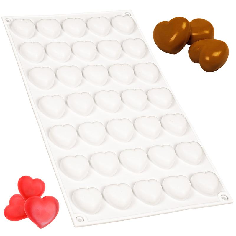 Heart Silicone Mold for Chocolate Gummy Ice Cubes 35-Cavity