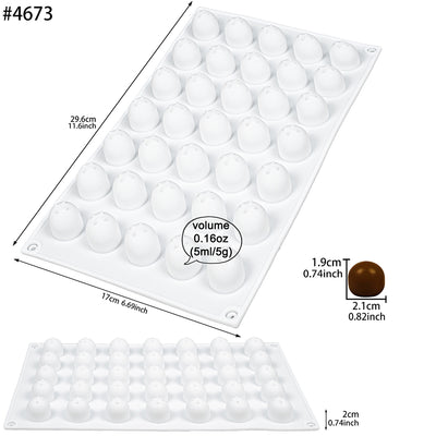Round and Dome Silicone Mold for Chocolate Gummy Ice Cubes 35-Cavity