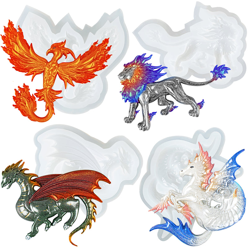 Fantasy Animal Silicone Molds Creature for Polymer Clay Craft Epoxy Casting UV Resin Jewelry Making
