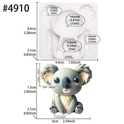 Koala Silicone Mold 2.9 Inches Tall