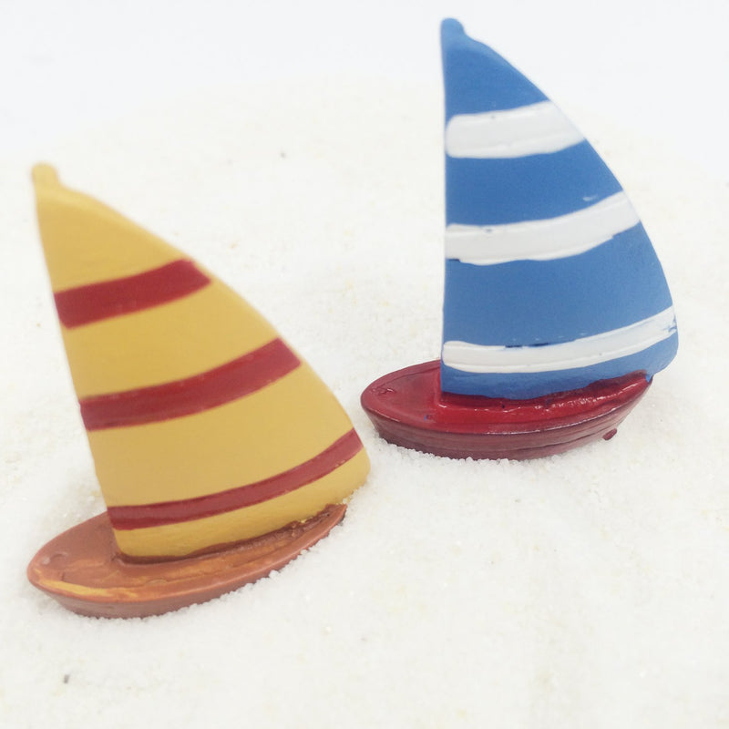 Sailing Boats Yellow & Blue 2-count