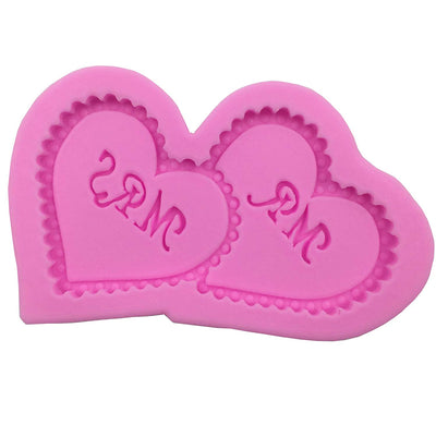 Mr & Mrs Heart Pillow Fondant Silicone Mold