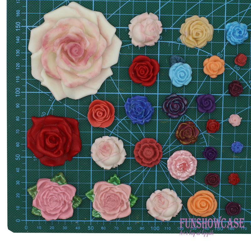 Rose Fondant Silicone Mold 3-Cavity