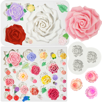 Assorted Roses Fondant Silicone Mold Set