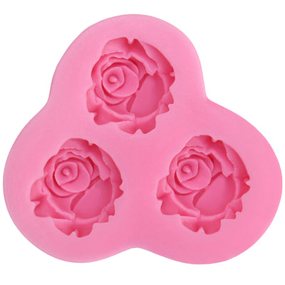 Rose Fondant Silicone Mold 3-Cavity