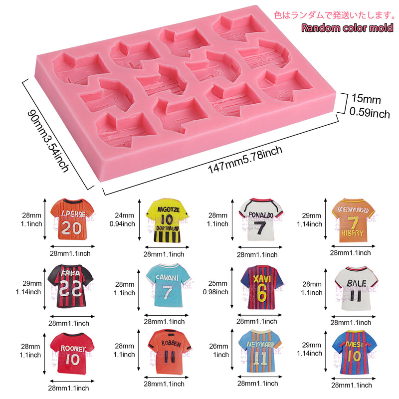 Soccer Jerseys Fondant Silicone Mold