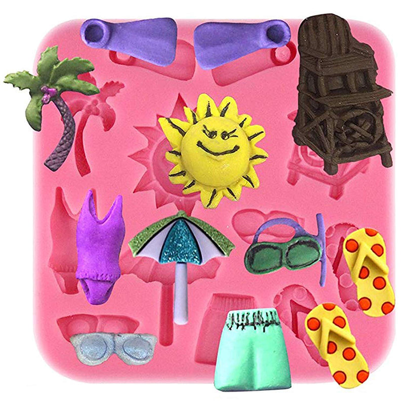 Mini Summer Beach Fondant Silicone Mold