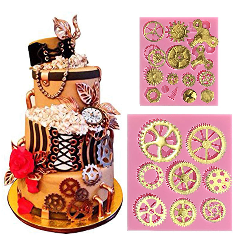 Steampunk Gears Fondant Silicone Mold Set