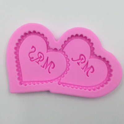 Mr & Mrs Heart Pillow Fondant Silicone Mold