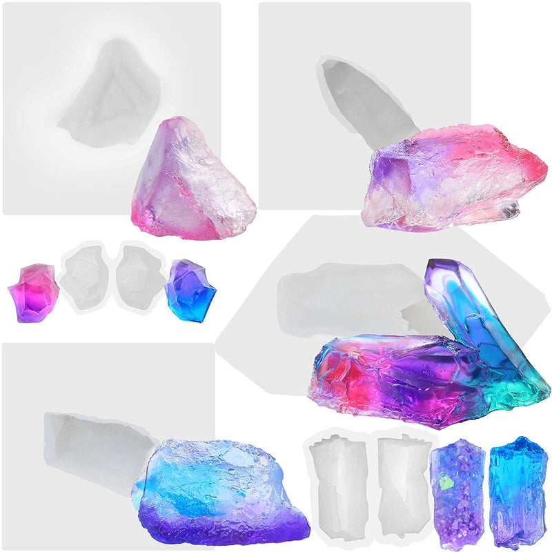 Assorted Quartz Crystal Resin Molds 6-Count
