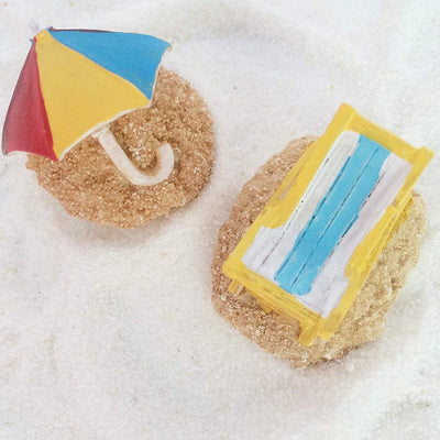 Summer Beach Chair with Rainbow Umbrella