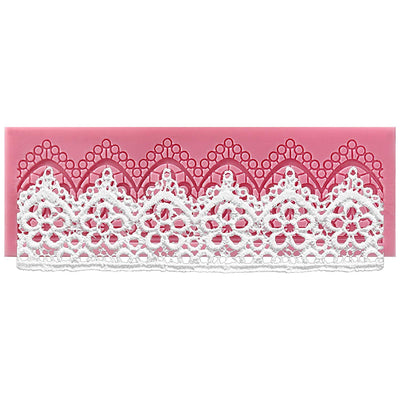 Daisy Flower Scalloped Lace Border Silicone Mold
