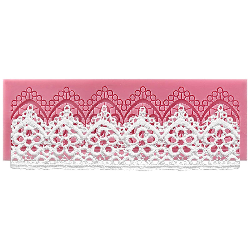 Daisy Flower Scalloped Lace Border Silicone Mold