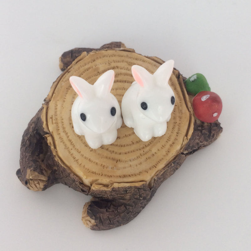 Mini White Rabbit Figurines 2-count