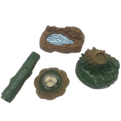 Sandbox Toy Play Set of Pond Nest Tree Stump Log Fairy Garden Landscape Miniature