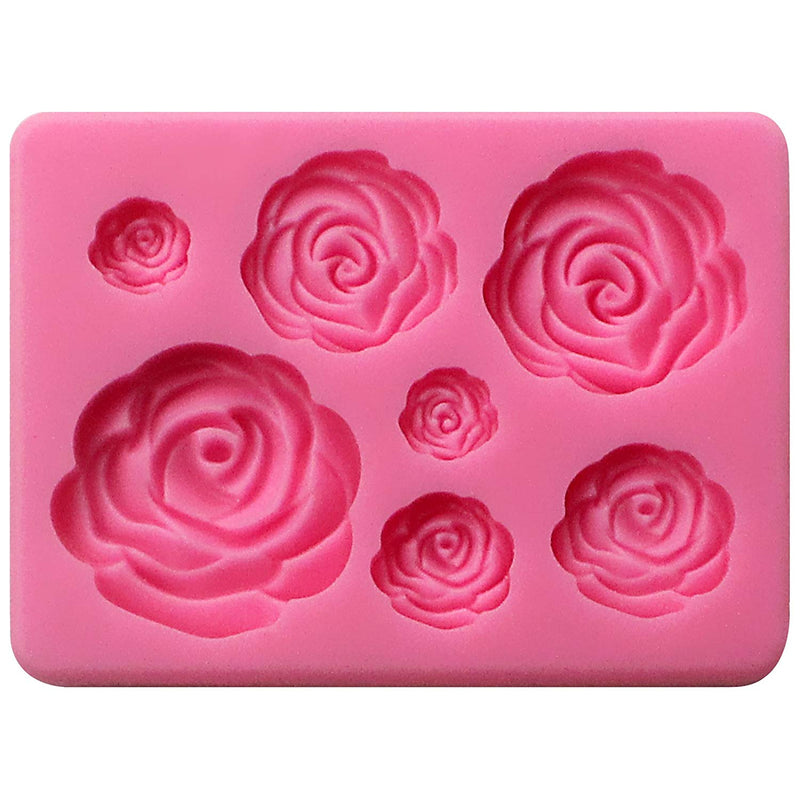 Assorted Blooming Roses Fondant Silicone Mold