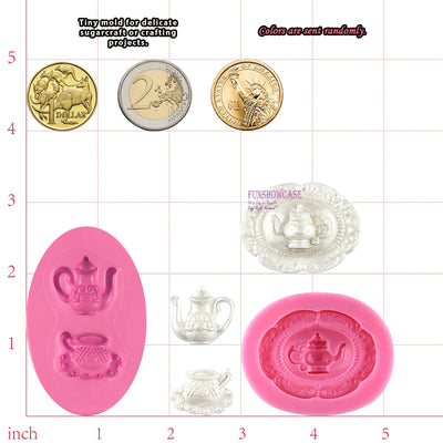Vintage Teapot and Teacup Silicone Molds 2-Count