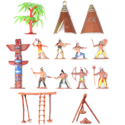 Indians Plastic Toy Figures 14-in-set