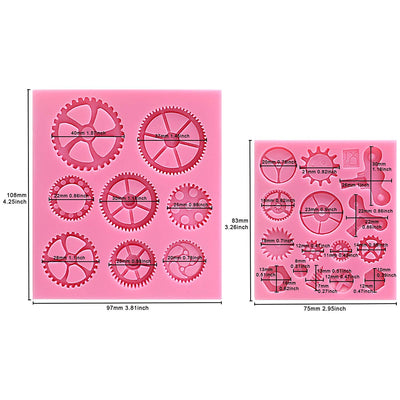 Steampunk Gears Fondant Silicone Mold Set