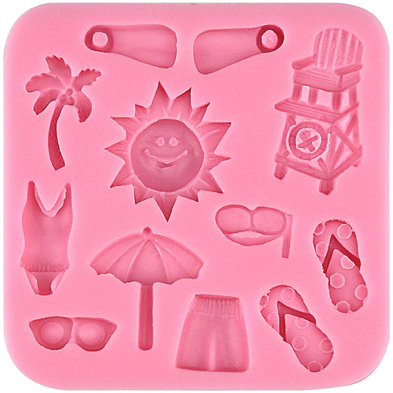 Mini Summer Beach Fondant Silicone Mold