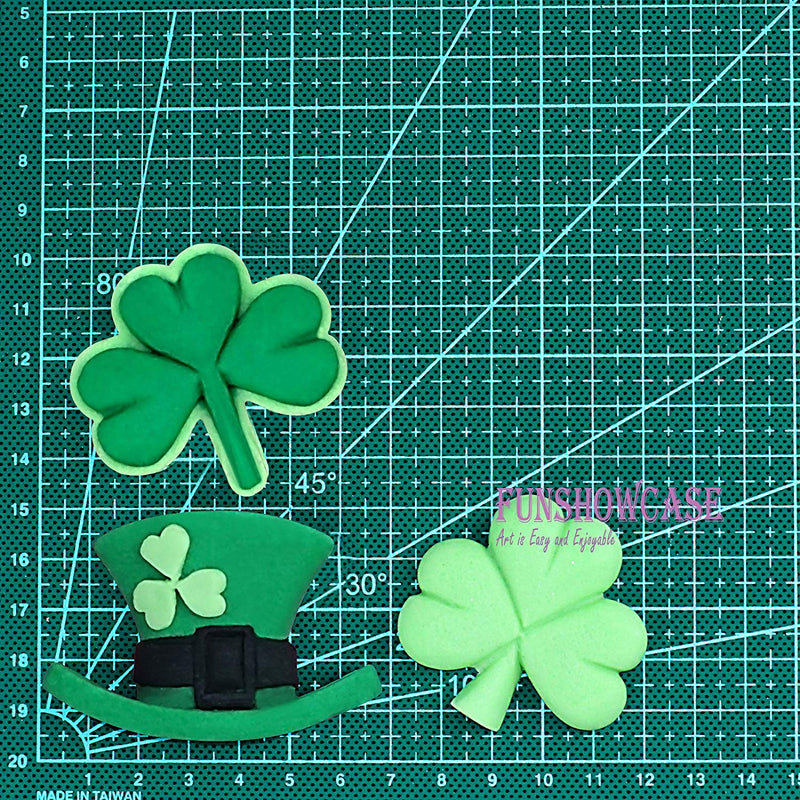 Irish Mad Hat and Shamrocks Fondant Silicone Mold