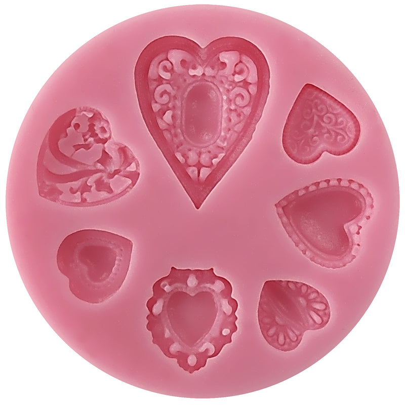 Filigree Heart Embossed Frame Pendant Silicone Mold