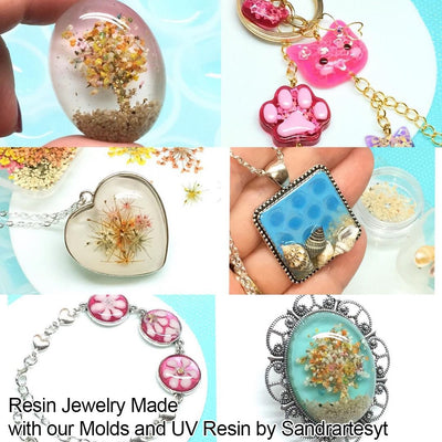 Cabochon Gem Pendant Earrings Resin Silicone Molds Jewelry Making Supply Kit Pack of 411 Lot