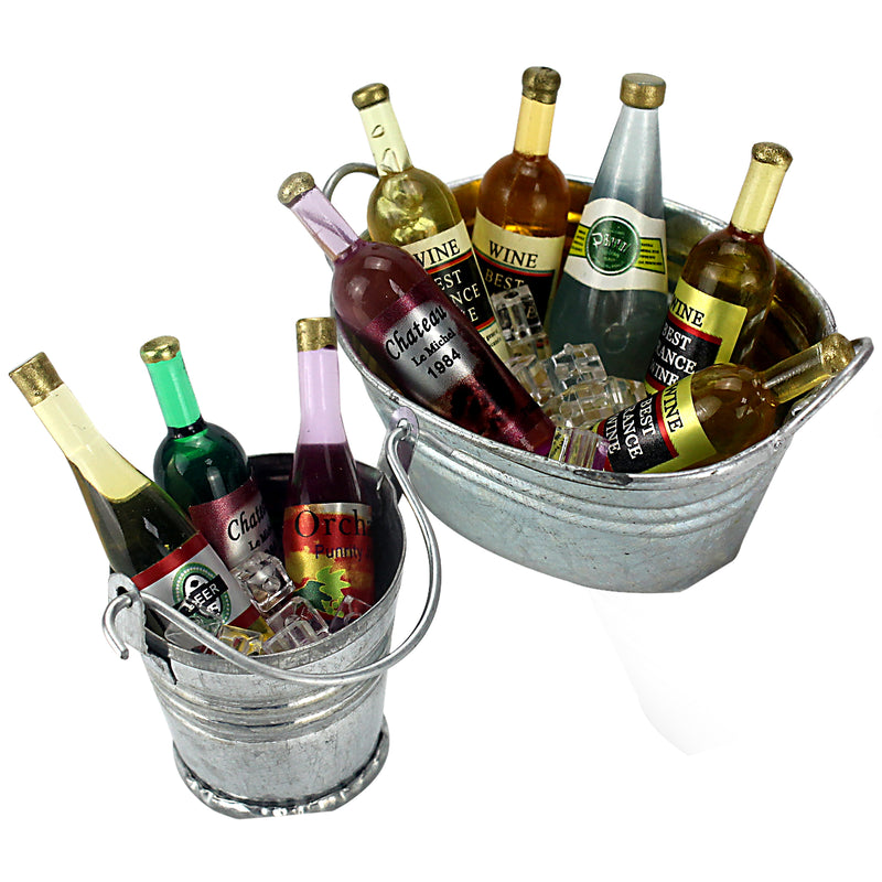 9 Wine Bottles Miniature