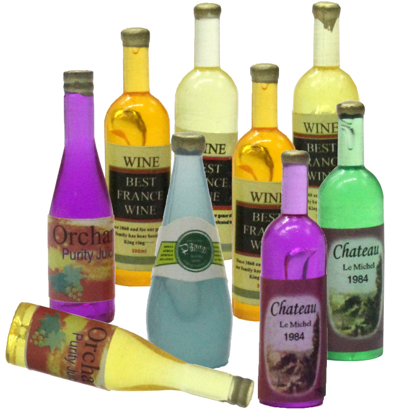 9 Wine Bottles Miniature