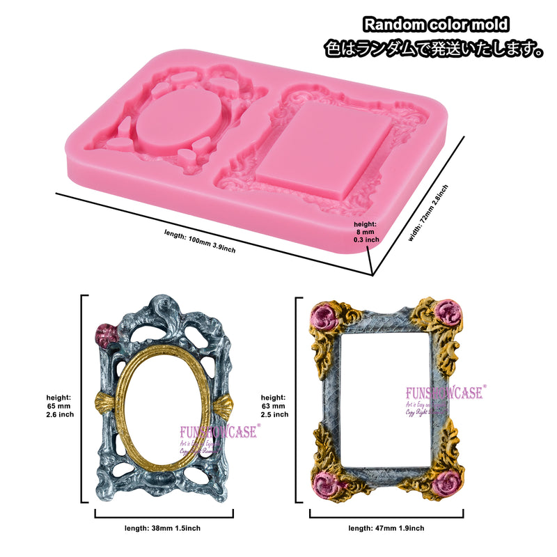 Mirror Photo Frames Fondant Silicone Mould