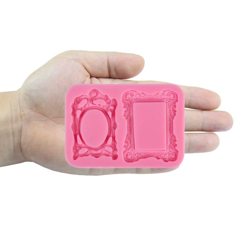 Mirror Photo Frames Fondant Silicone Mould