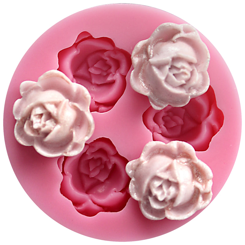 Tiny Blooming Rose Fondant Silicone Mold