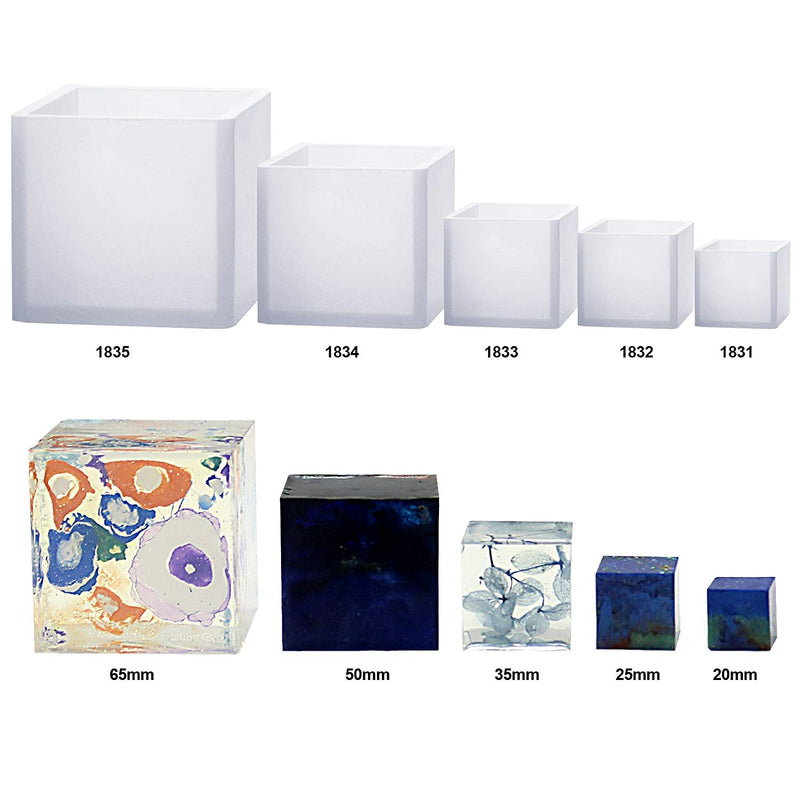 Assorted Cube Paperweight Epoxy Resin Mold Set 5-Count