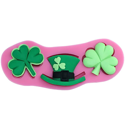 Irish Mad Hat and Shamrocks Fondant Silicone Mold