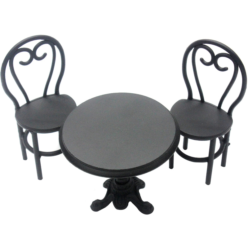 Encharted Garden Bistro Table with 2 Chairs 1:12 Scale, Black