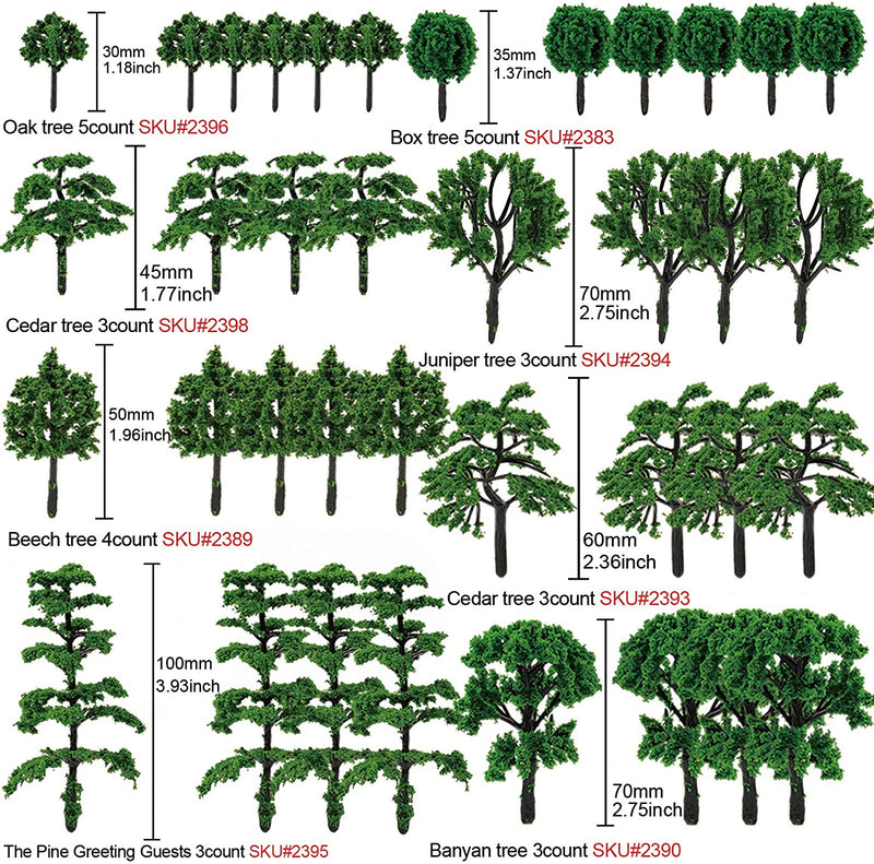 Model Trees-Set of 99-count-Realistic Scenery/Diorama/Terrarium/Cake Decoration