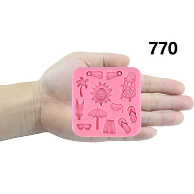 Mini Summer Beach Fondant Silicone Mold