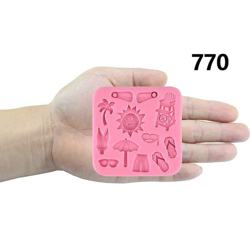 Mini Summer Beach Fondant Silicone Mold